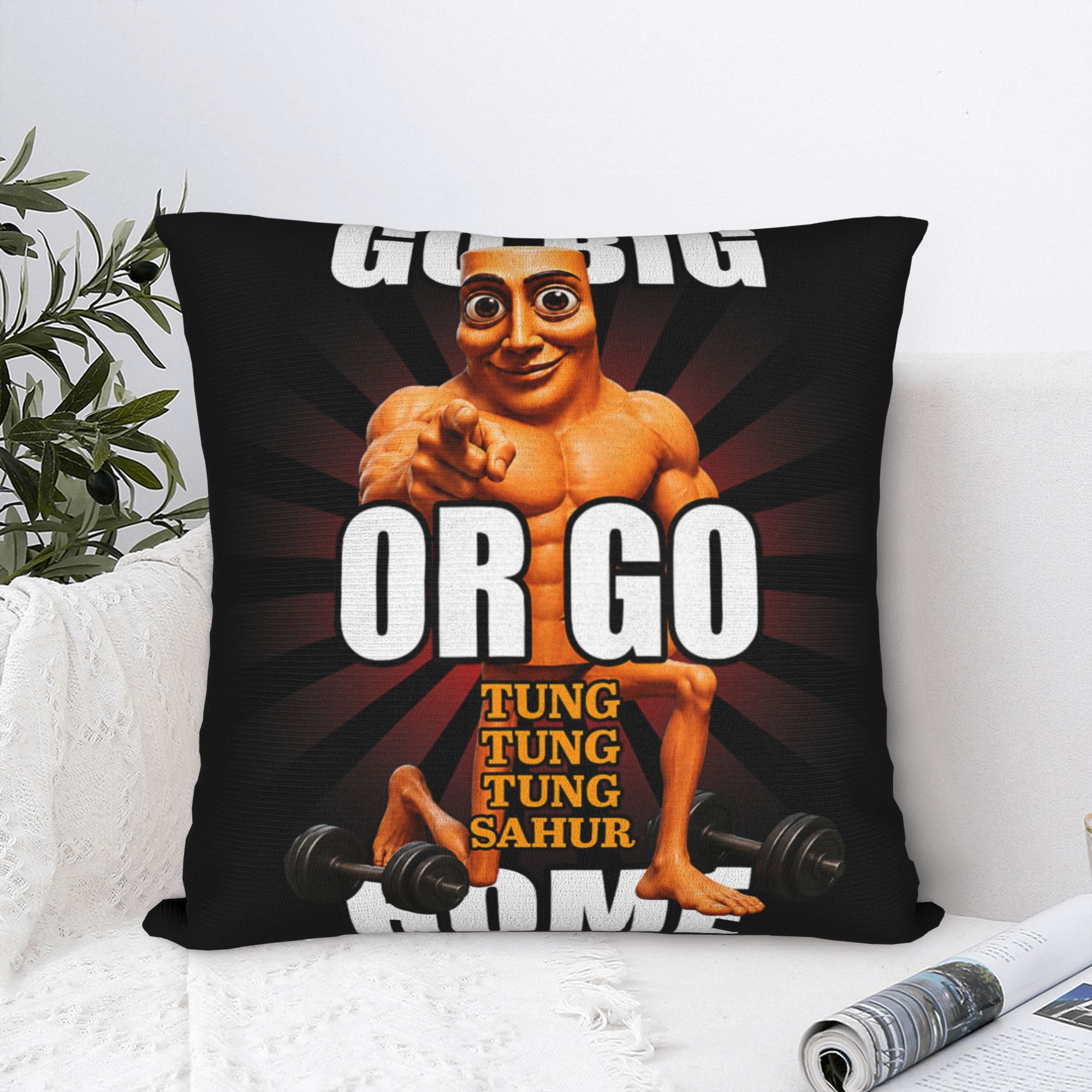 Home Gym Yes Or No - Poszewka na poduszkę Go Big or