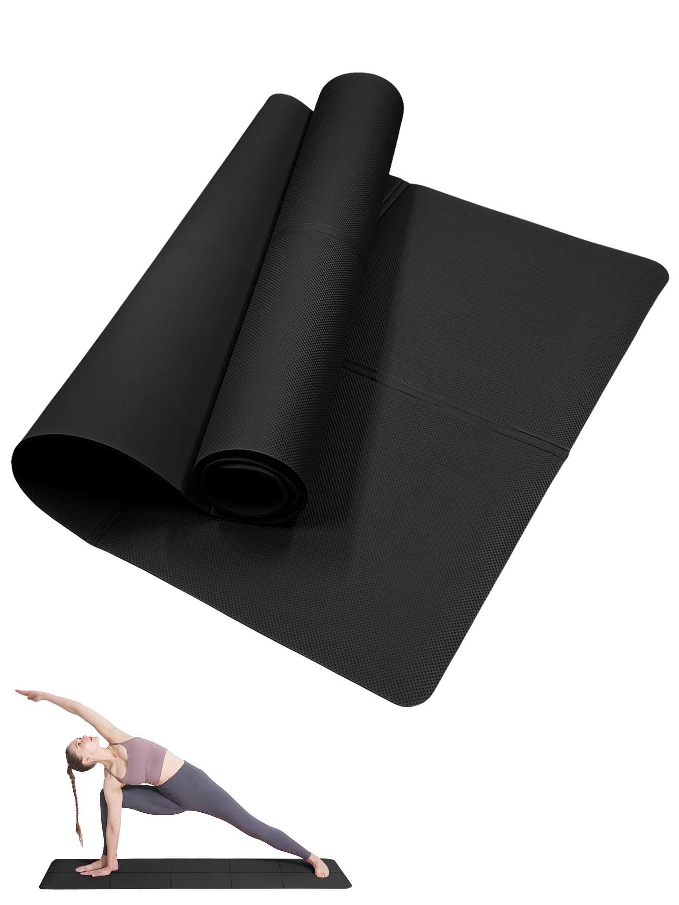 Home Gym Yoga Mat - Składana Mata do Jogi Czarna Ekologiczna